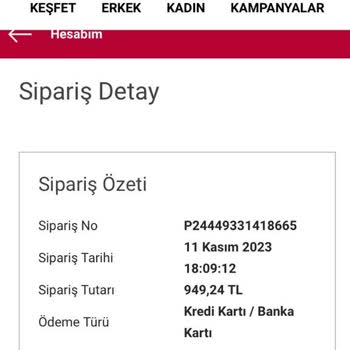 Pierre Cardin Giyim'den 8 Gün Önce Sipariş Ettiğim Ürünler Kargoya Verilmedi