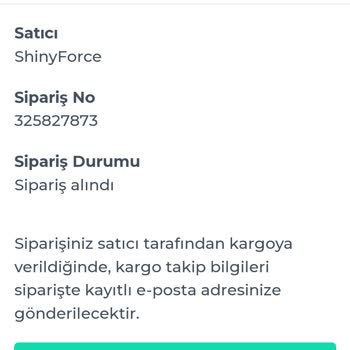 Shiny Force 12 Gündür Ürünümü Kargoya Vermiyor