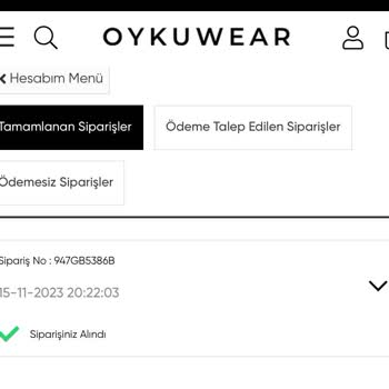 Oyku Wear Siparişin Kargoya Verilmemesi