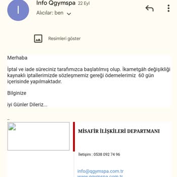 Q Gym & Spa Ücret İadesi Yapılmadı