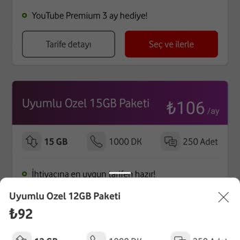 Vodafone Geçebileceğim Tarifeler Kaldırıldı