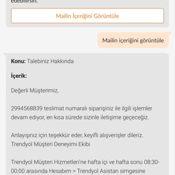 Trendyol Bilgim Dışı İşlemler