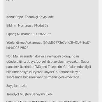 Trendyol Bilgim Dışı İşlemler