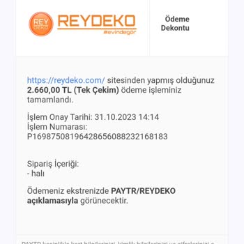 Reydeko Halı 3 Hol Halı Siparişi Verdim 2 Halım Deldi Diğer Pa Parçası Gelmedi