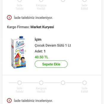 istegelsin İadesi Yapılmayan Ürün