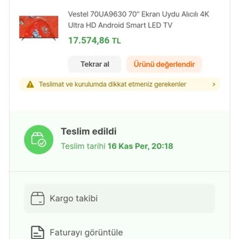 Vestel TV Kutudan Bozuk Çıktı