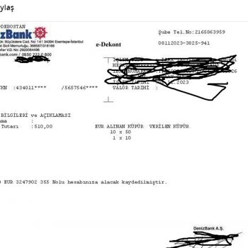 Denizbank Banka Bana Sormadan Yatırım Hesabımdaki Dövizi Bozdu