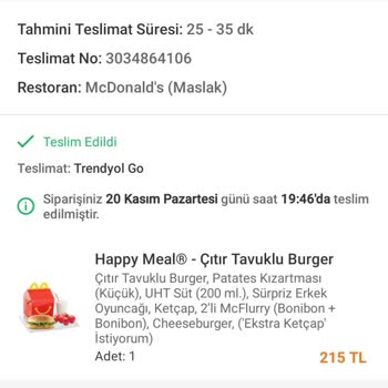 Trendyol Yemek Ürün Eksik/para İadesi Yapılmıyor
