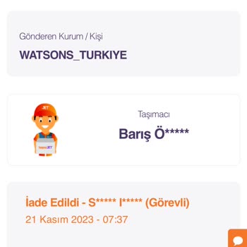 Watsons Haberim Olmadan Kargomun Geri İadesi Sağlanması