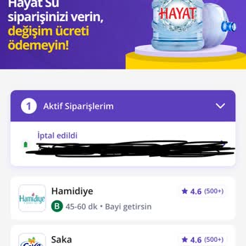 GetirSu Siparişin Teslim Edilmemesi