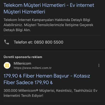 0850 800 55 00 Mf Telekom Medya Ve Reklamcılık Yetkisiz İşlem Şüphesi