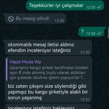 Hepsi Moda Dönüş Yapmıyor Paramı Ödememe Rağmen Kargomu Çıkarmıyor