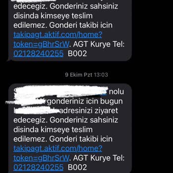 AGT Kurye Tarafından Teslim Edilmeyen Kargo