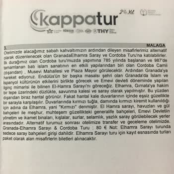 Kappa Tur Gerçekleşmeyen Ekstra Tur