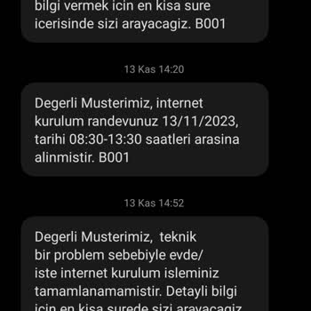 Türk Telekom Bağlantı Randevusuna Uyulmuyor.