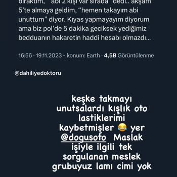 Doğuş Oto Lastiklerimi Kaybetti