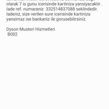 Dyson Keyfe Göre Ürün İptali