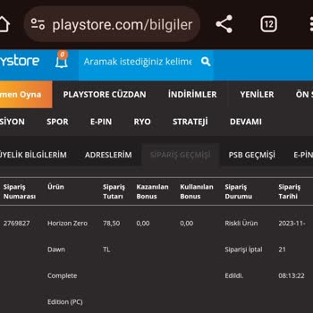 Playstore.com Steam Anahtarı Sipariş Sorunu