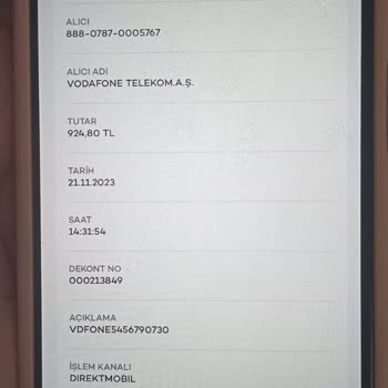 Vodafone Fatura Ödeme Sorunu