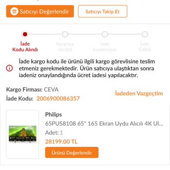 Ceva İade Kargomu 1 Haftadır Almıyor