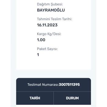 Aras Kargom Gelmiyor