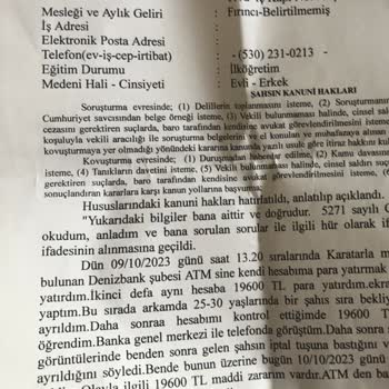 Denizbank ATM Sinde Paramın Sıkışmasından Yaşadığım Mağduriyet