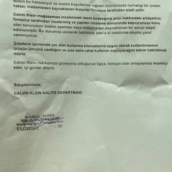 Calvin Klein Hatalı Ve Kalitesiz Ürün