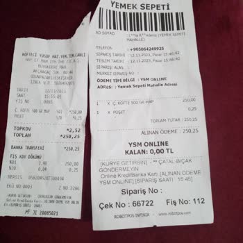 Köfteci Yusuf Eksik Ürün Teslimi