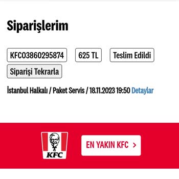 KFC Parası Alınıp Teslim Edilmeyen Sipariş