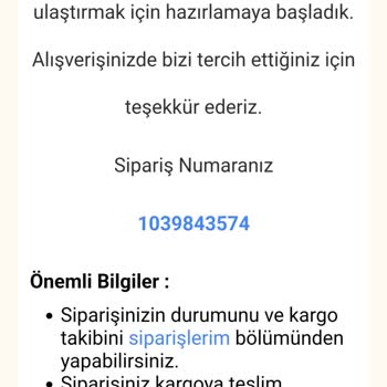 Koçtaş Siparişim, Sipariş Takipte Görünmüyor