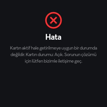 Papara Kartın Aktive Olmaması