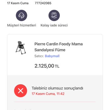 Hepsiburada Minicadde İsimli Satıcının Eksik Parçayı Temin Etmemesi!