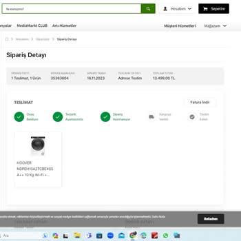 Media Markt Den Sipariş Verdiğim Kurutma Makinesinin Hala Gelmedi