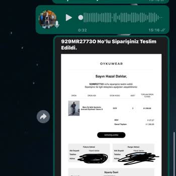 Oyku Wear Siparişim Bir Aydır Ulaşmıyor