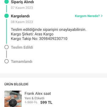 Aras Kargo Kargom İki Haftadır Hareketsiz...
