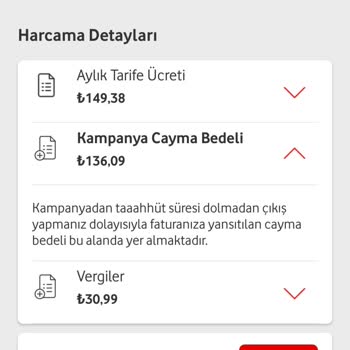 Vodafone Bana Cayma Bedeli Geldi Tarife Değişikliği Nedeniyle