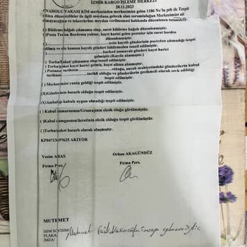 PTT Kargo Kargo Taşıma Sürecinde Ürün Hasarı Ve Zararın Karşılanması Talebi