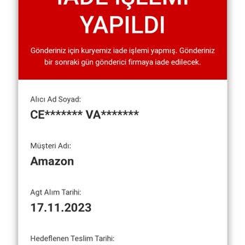 Amazondan Sipariş Verdiğim Urunu Teslim Alamadım.