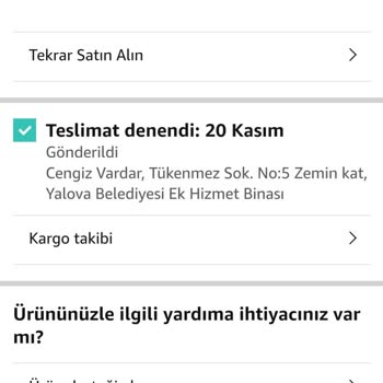 Amazondan Sipariş Verdiğim Urunu Teslim Alamadım.