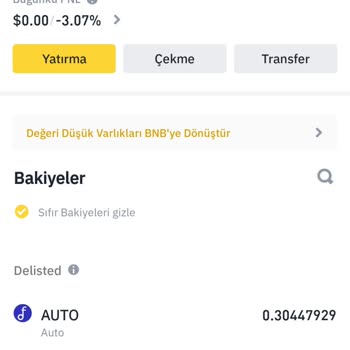 Binance Delisted Olan Coin Çekimi