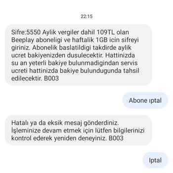 Vodafone 1240 Dan Gelen Mesaj