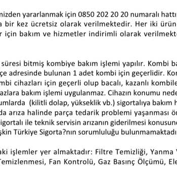 Türkiye Sigorta Konut Poliçesindeki Kombi Bakımını Yapmıyor