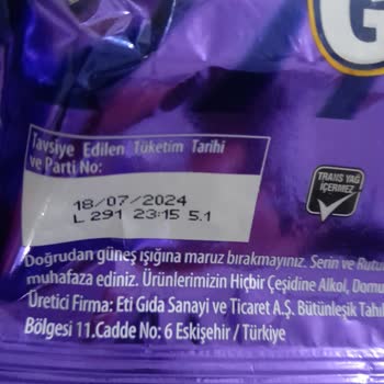 Eti Gıda Eti Gong İmalat Hatası