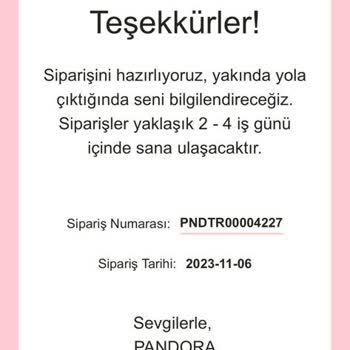 Pandora Mücevher Pandora Ürünü Göndermiyor