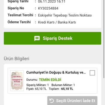 Kitapyurdu Teslim Edilemeyen Kitap