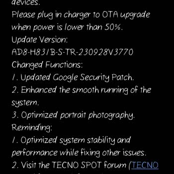 Tecno Mobile Sistem Güncelleme Sorunu