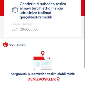 Aras Kargo Sipariş Ettiğim Ürün Bana Değil De Şubeye Teslim Edilmesi