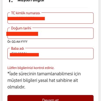 Vodafone Borç Alacak Sayfası Hata Verdiği İçin Kalan Paramı Alamıyorum