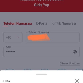 Vodafone Pay Erişim Engeli Sorunu