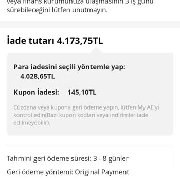 Aliexpress İptal Edilen Ürün Parası Karta Aktarılmamıştır